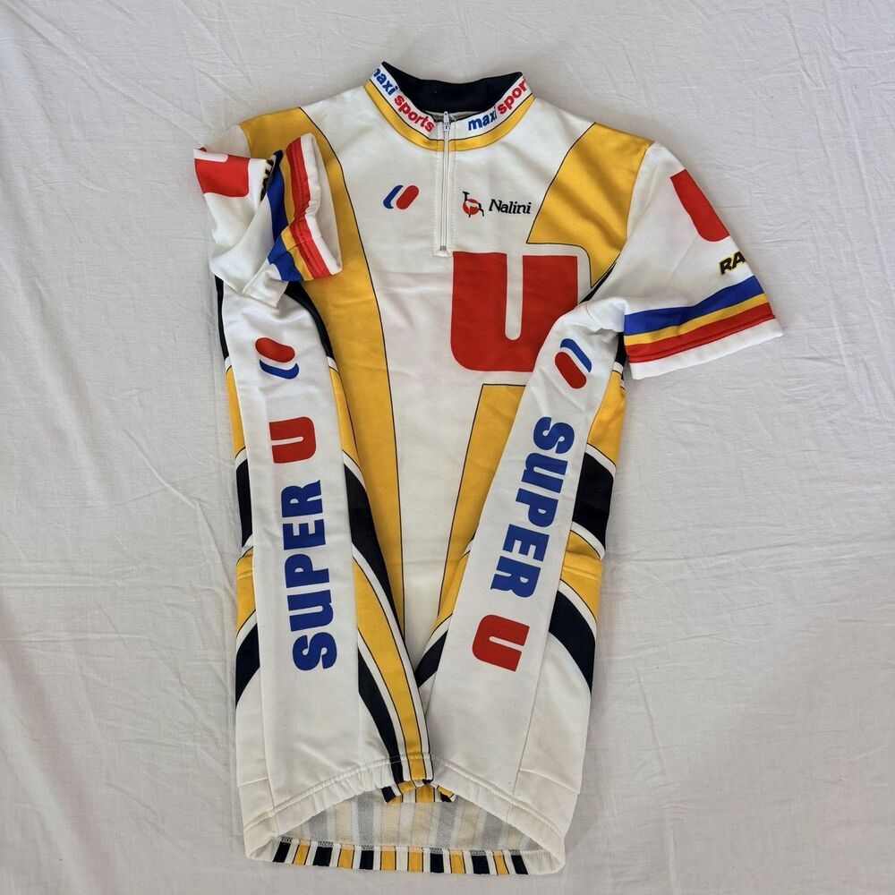Vintage Nalini Super U Raleigh Cycling Jersey Made In Italy Retro XL Tour France - Picture 8 of 14